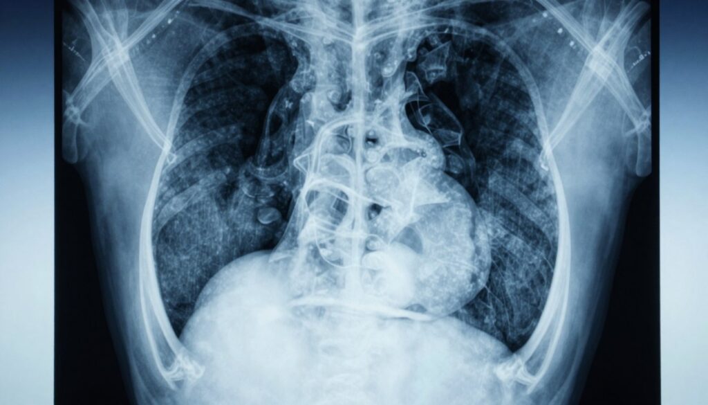 A clinical, high-resolution X-ray image of the sinuses, displaying the nasal cavity and surrounding structures in clear detail. The focus is on healthy, unobstructed sinuses with no signs of inflammation or blockage. In the foreground, there is a well-defined outline of the facial bones and anatomic landmarks, emphasizing their clarity and normal appearance. The middle section features the sinuses, illuminated with soft blue and white lighting to enhance contrast and highlight the healthy tissue. The background is a subtle gradient, suggesting a sterile, medical environment, evoking a sense of professionalism and precision. The overall mood is informative and educational, intended for a medical audience examining the significance of clear sinus X-rays. A clinical, high-resolution X-ray image of the sinuses, displaying the nasal cavity and surrounding structures in clear detail. The focus is on healthy, unobstructed sinuses with no signs of inflammation or blockage. In the foreground, there is a well-defined outline of the facial bones and anatomic landmarks, emphasizing their clarity and normal appearance. The middle section features the sinuses, illuminated with soft blue and white lighting to enhance contrast and highlight the healthy tissue. The background is a subtle gradient, suggesting a sterile, medical environment, evoking a sense of professionalism and precision. The overall mood is informative and educational, intended for a medical audience examining the significance of clear sinus X-rays.